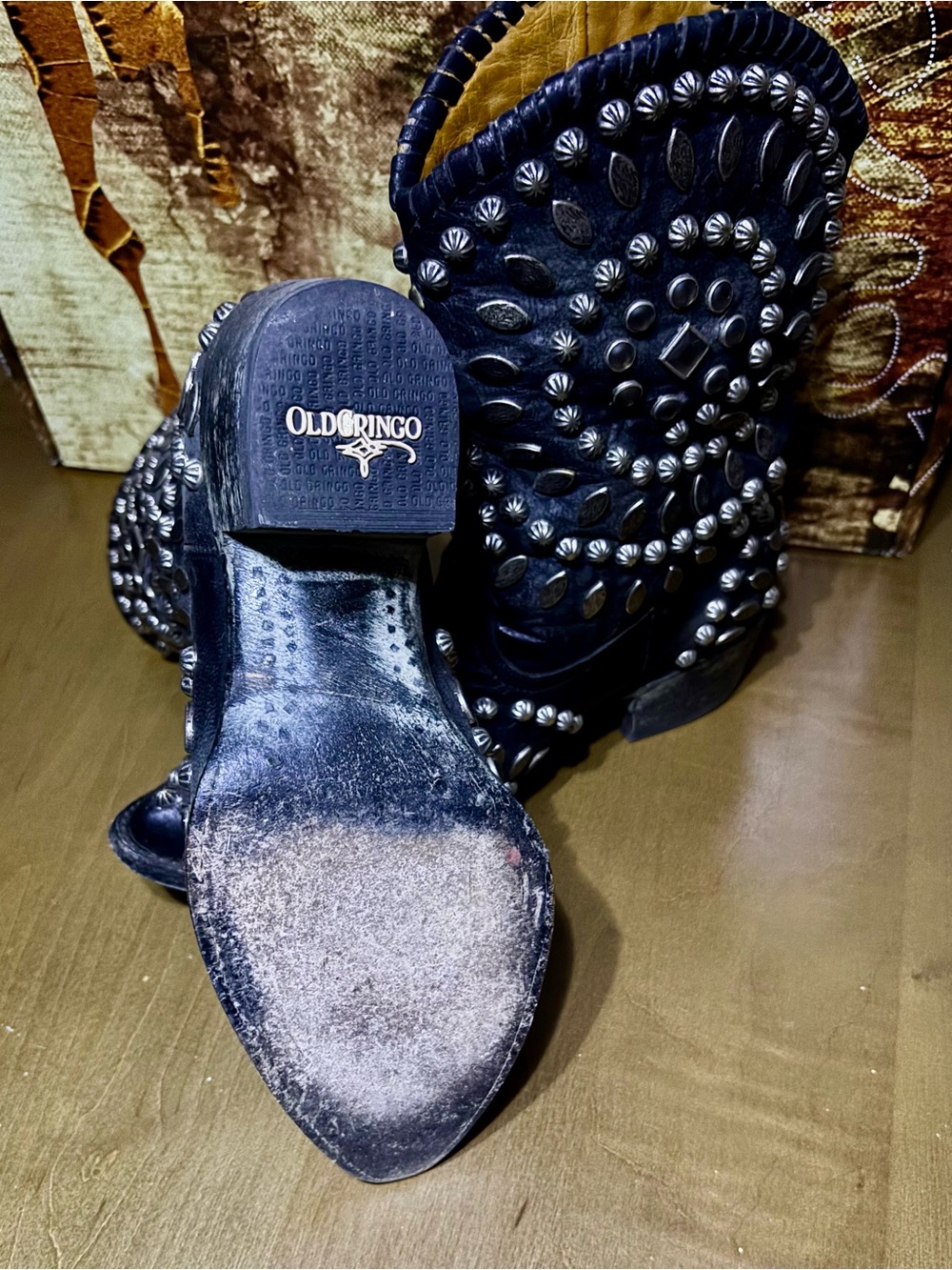 Old Gringo “Tino Tino” Black Studded Western Boots - Picture 8 of 10